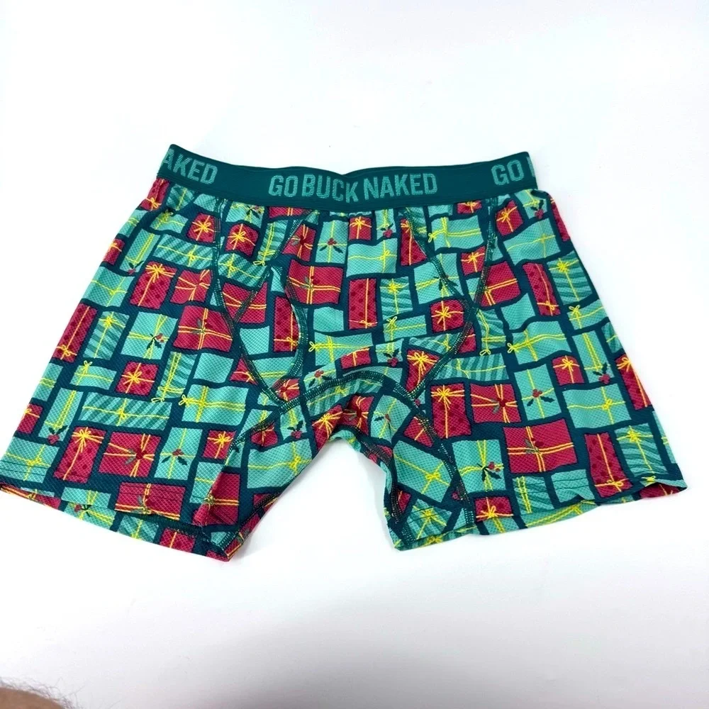 Duluth Trading Co Green and Red Holiday Boxer‎ Briefs Vibrant Geometric Design
